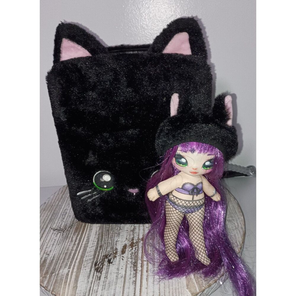Na Na Na Surprise 3-in-1 Backpack Bedroom Black Kitty Playset / Extra Kitty Doll
